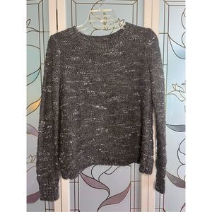 Banana Republic CrissCross Back Sweater- Grey/Blue w/ Silver Metallic accents- S